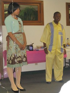 Youth act out a short skit during the Sunday School Easter Program.